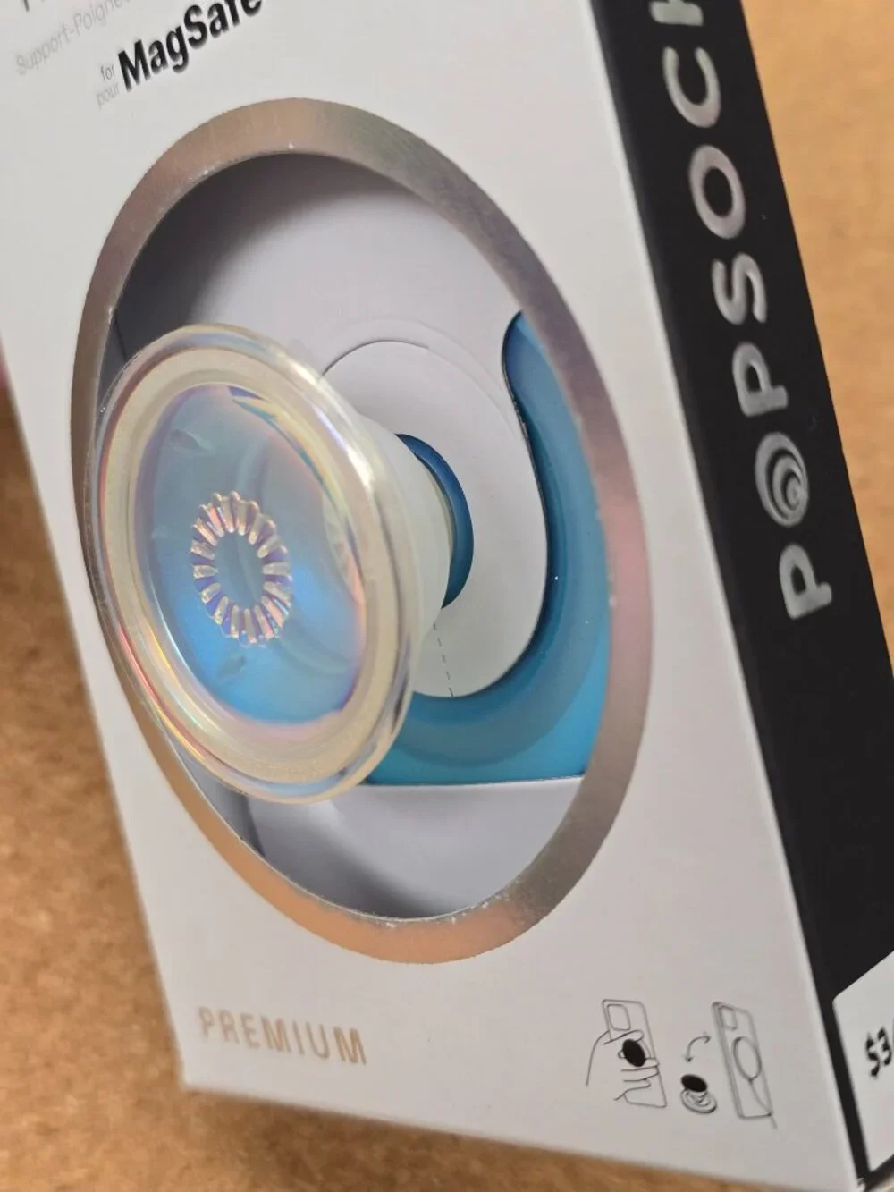Popsockets Phone PopGrip for MagSafe Magnetic Holder Opalescent Blue